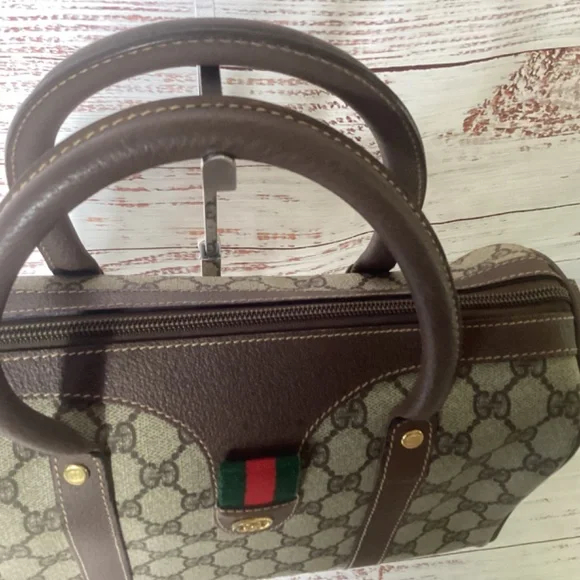 GUCCi Sherry Line Hand Bag Brown